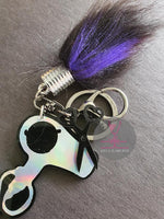 Ombre Foxtail Keychain Embellishments - Silver top - packs of 3