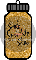 Glitter Shaker Jar  - 3cm x 6.3cm with matching PnC file