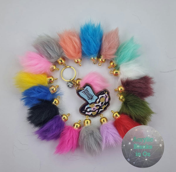 Faux Fluffy Foxtail with Gold Cap - 6cm - Mixed bag of 5
