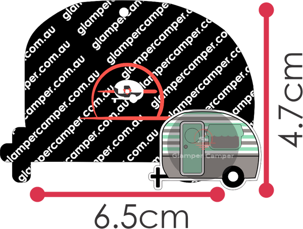 Caravan - 6.5cm x 4.7cm with matching PnC file