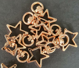 Star Shaped Keychain - Gold, Rose Gold and Silver.