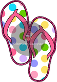Flip Flops (Thongs) - Pair - 6.5cm x 4.5cm with matching editable PnC file